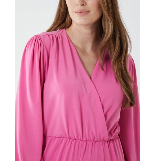 Elasticated Waist Crossover Long Sleeve Jumpsuit Elasticated Waist Crossover Long Sleeve Jumpsuit