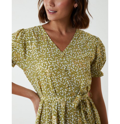 Belted Ditsy Maxi Dress Belted Ditsy Maxi Dress