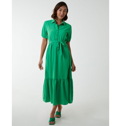 Belted Tiered Midi Dress Belted Tiered Midi Dress