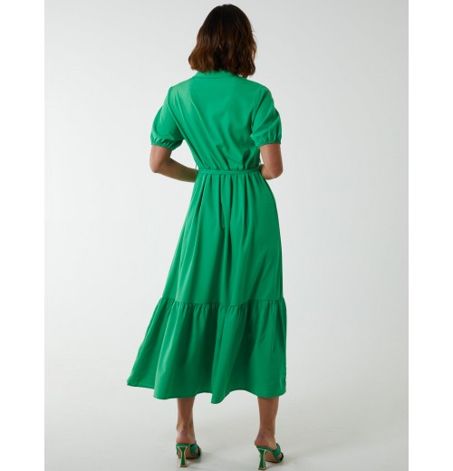 Belted Tiered Midi Dress Belted Tiered Midi Dress
