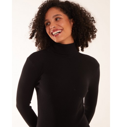 Ribbed Roll Neck Midi Dress Ribbed Roll Neck Midi Dress