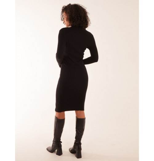 Ribbed Roll Neck Midi Dress Ribbed Roll Neck Midi Dress