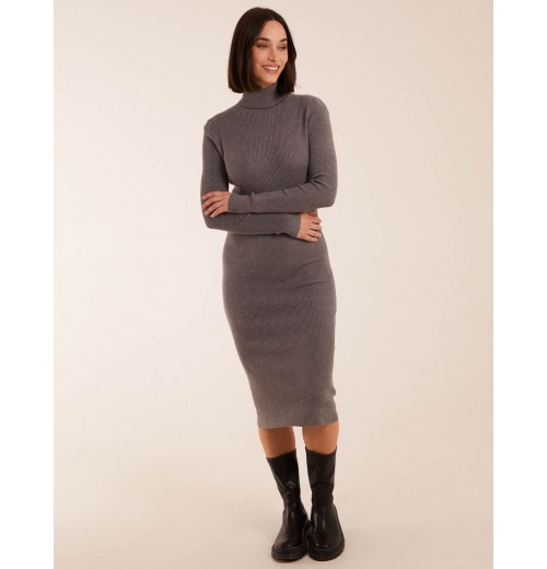 Ribbed Roll Neck Midi Dress Ribbed Roll Neck Midi Dress