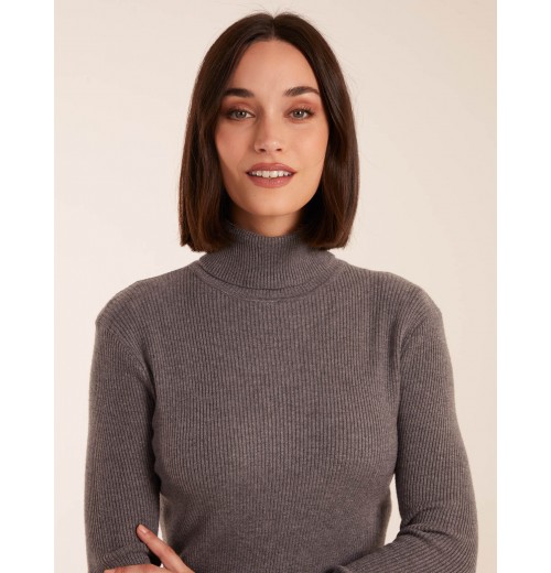 Ribbed Roll Neck Midi Dress Ribbed Roll Neck Midi Dress