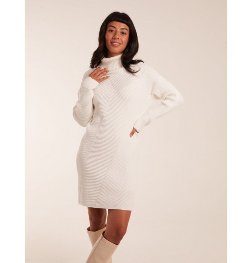 Rib Knitted Roll Neck Jumper Dress Rib Knitted Roll Neck Jumper Dress