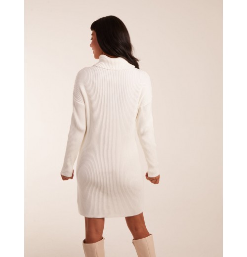 Rib Knitted Roll Neck Jumper Dress Rib Knitted Roll Neck Jumper Dress
