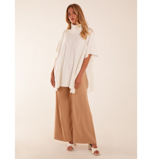 Check High Neck Poncho Check High Neck Poncho
