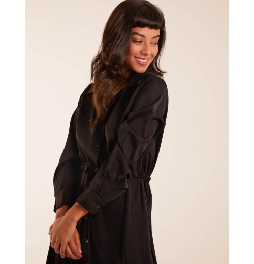 Drawstring Button Through Shirt Maxi Dress Drawstring Button Through Shirt Maxi Dress