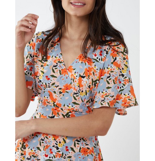 Angel Sleeve Wrap Front Mini Dress Angel Sleeve Wrap Front Mini Dress