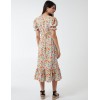 V Front Puff Sleeve Midi Dress V Front Puff Sleeve Midi Dress