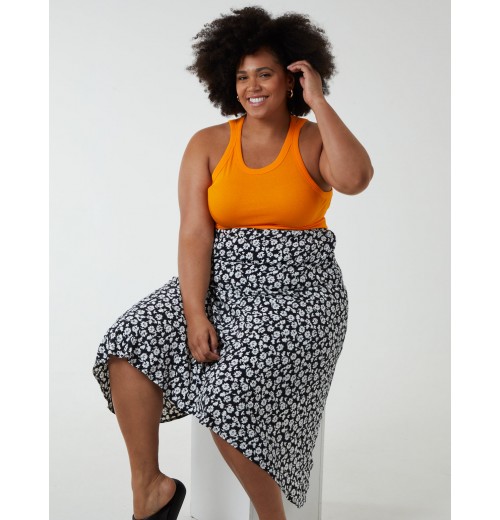 Curve Asymmetric Seam Midi Skirt Curve Asymmetric Seam Midi Skirt