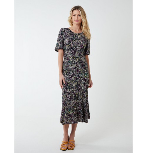 Angel Sleeve Tiered Midi Dress Angel Sleeve Tiered Midi Dress