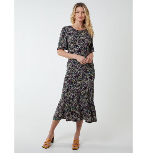 Angel Sleeve Tiered Midi Dress Angel Sleeve Tiered Midi Dress