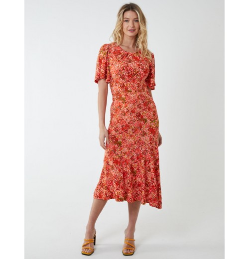 Angel Sleeve Tiered Midi Dress Angel Sleeve Tiered Midi Dress