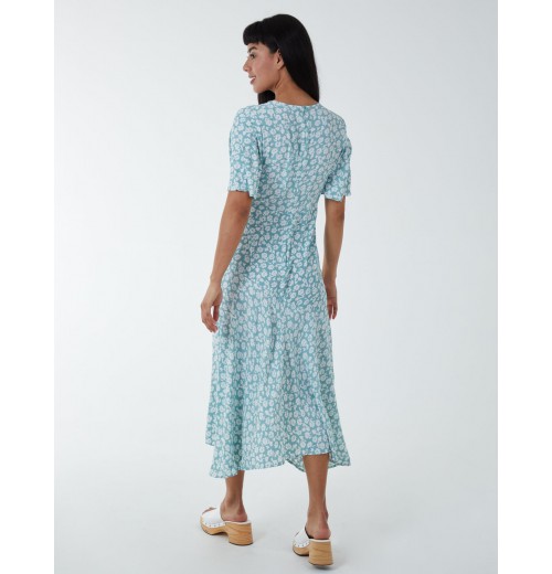 Angel Sleeves Wrap Midi Dress Angel Sleeves Wrap Midi Dress