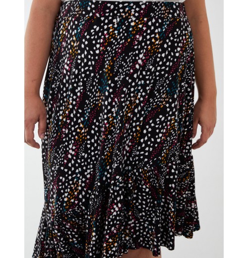 Curve Asymmetric Hem Midi Skirt Curve Asymmetric Hem Midi Skirt
