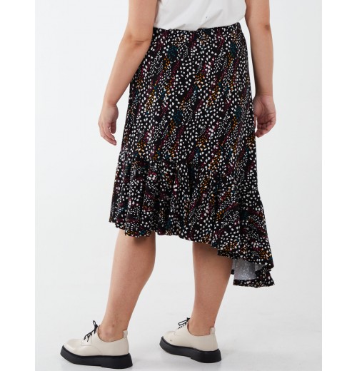 Curve Asymmetric Hem Midi Skirt Curve Asymmetric Hem Midi Skirt