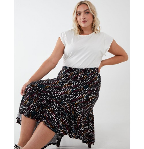 Curve Asymmetric Hem Midi Skirt Curve Asymmetric Hem Midi Skirt
