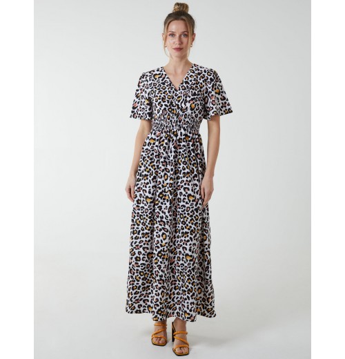 Shirred Waist Butterfly Sleeve Dress Shirred Waist Butterfly Sleeve Dress