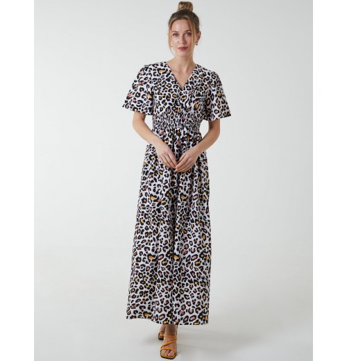 Shirred Waist Butterfly Sleeve Dress Shirred Waist Butterfly Sleeve Dress