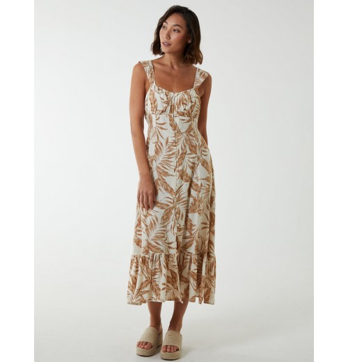 Tropical Print Button Front Dress Tropical Print Button Front Dress