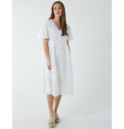 Broderie Angel Sleeve Midi Dress Broderie Angel Sleeve Midi Dress