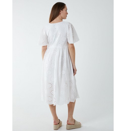 Broderie Angel Sleeve Midi Dress Broderie Angel Sleeve Midi Dress