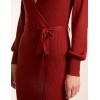 Ribbed V-Neck Tie Wrap Midi Dress Ribbed V-Neck Tie Wrap Midi Dress