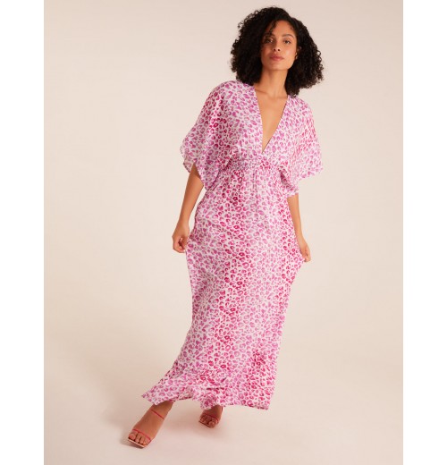 Elasticated Waist Tier Hem Angel Sleeve Maxi Dress Elasticated Waist Tier Hem Angel Sleeve Maxi Dress