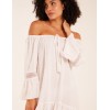 Bardot Tunic Dress With Frill Hem Bardot Tunic Dress With Frill Hem