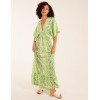Elasticated Waist Tier Hem Angel Sleeve Maxi Dress Elasticated Waist Tier Hem Angel Sleeve Maxi Dress