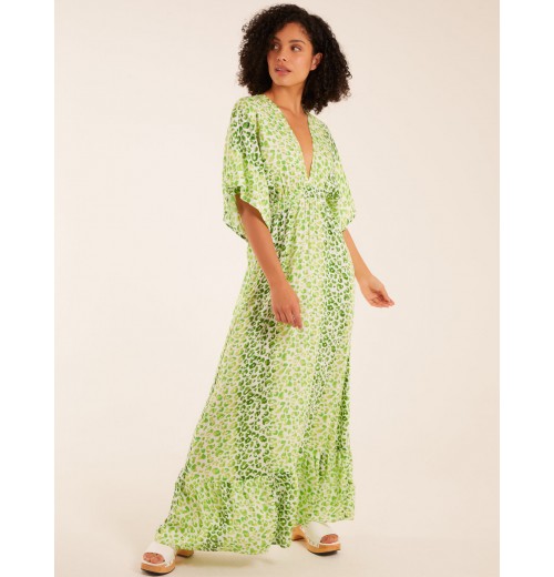 Elasticated Waist Tier Hem Angel Sleeve Maxi Dress Elasticated Waist Tier Hem Angel Sleeve Maxi Dress