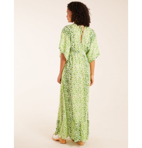 Elasticated Waist Tier Hem Angel Sleeve Maxi Dress Elasticated Waist Tier Hem Angel Sleeve Maxi Dress