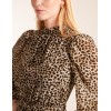 Leopard Print High Neck Wrap Frill Hem Midi Dress Leopard Print High Neck Wrap Frill Hem Midi Dress