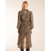 Leopard Print High Neck Wrap Frill Hem Midi Dress Leopard Print High Neck Wrap Frill Hem Midi Dress
