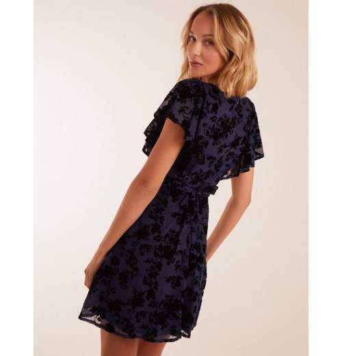 Flocked Floral Dress Flocked Floral Dress