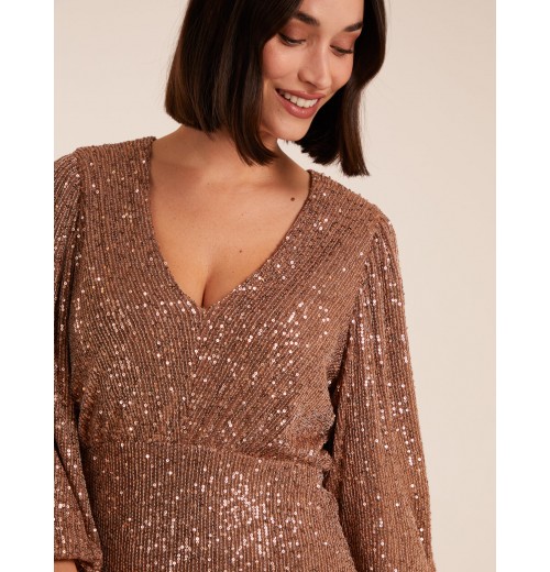 V Neck Puff Ball Sleeve Mini Dress V Neck Puff Ball Sleeve Mini Dress