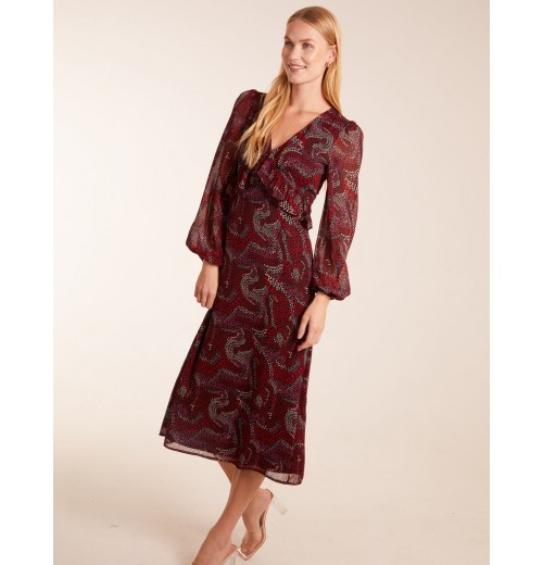 Frill Seam V Neck Midi Dress Frill Seam V Neck Midi Dress