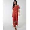 Shirred Floral Maxi Dress Shirred Floral Maxi Dress