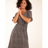 Leopard Wrap Cross Over Midi Dress Leopard Wrap Cross Over Midi Dress