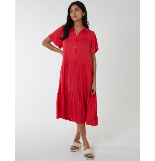 Drop Waist Tiered Midi Dress Drop Waist Tiered Midi Dress