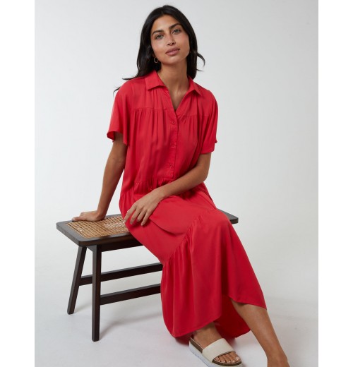 Drop Waist Tiered Midi Dress Drop Waist Tiered Midi Dress