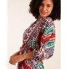 Tiered Notch V Neck Printed Maxi Dress Tiered Notch V Neck Printed Maxi Dress