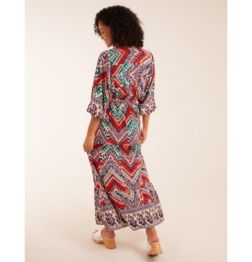 Tiered Notch V Neck Printed Maxi Dress Tiered Notch V Neck Printed Maxi Dress