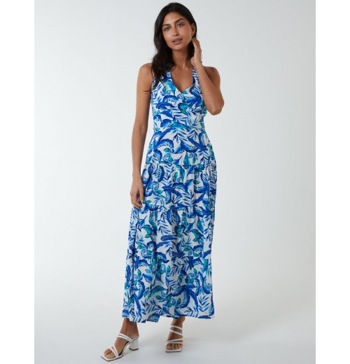 Halter Neck Printed Maxi Dress Halter Neck Printed Maxi Dress