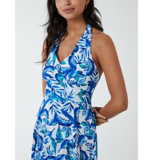 Halter Neck Printed Maxi Dress Halter Neck Printed Maxi Dress