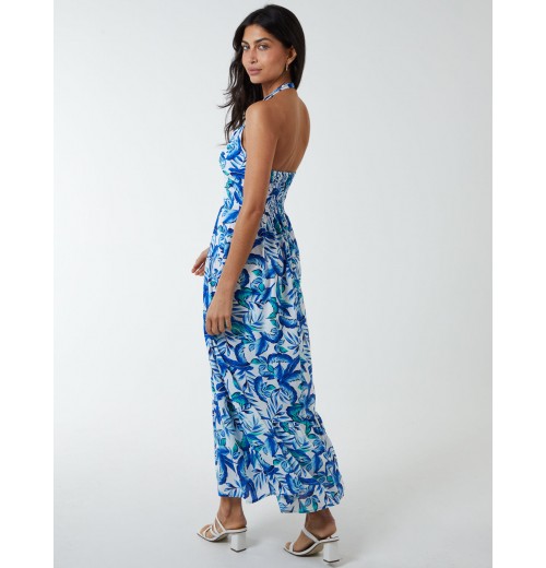 Halter Neck Printed Maxi Dress Halter Neck Printed Maxi Dress