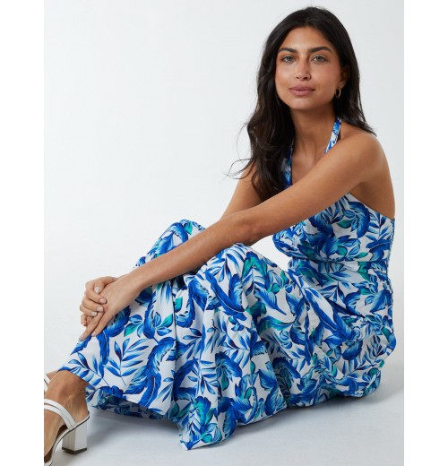 Halter Neck Printed Maxi Dress Halter Neck Printed Maxi Dress