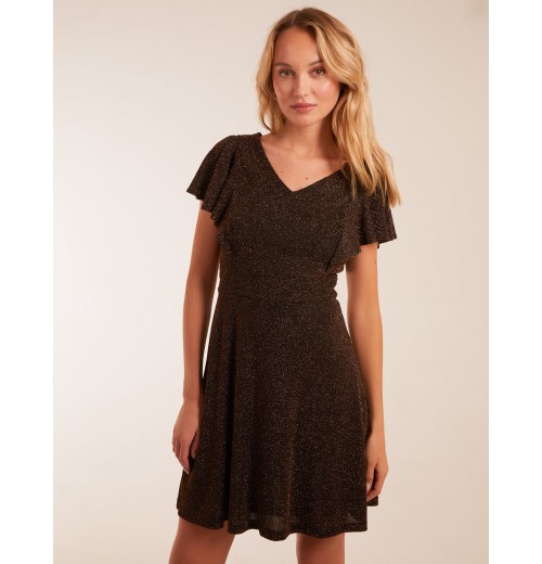 Lurex Flutter Sleeve Mini Dress Lurex Flutter Sleeve Mini Dress